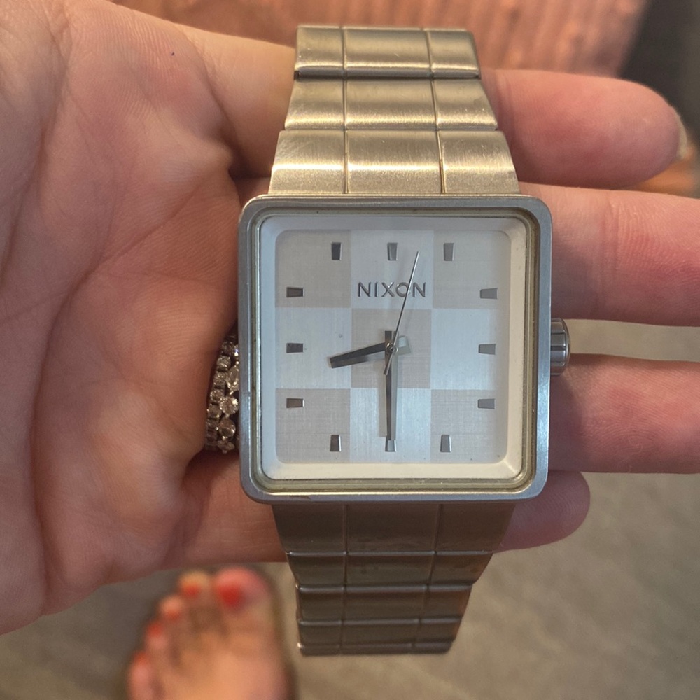 Mens Nixon Stainless Watch with White face